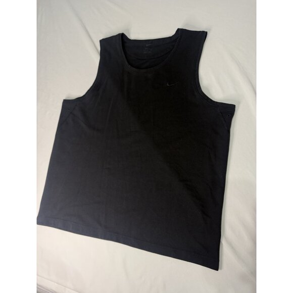 Nike DRI FIT Sleeveless Muscle Shirt Men's LARGE Black Activewear - Picture 2 of 7